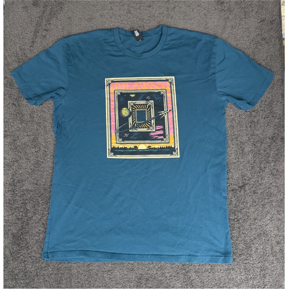 AS Colour Hulaween 2025 Music Festival Graphic T-Shirt Teal Blue Mens Large